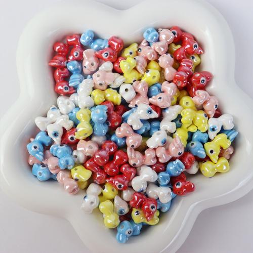 Abalorios de porcelana de animal, Ciervo, barniz de secado al horno, Joyería & Bricolaje, más colores para la opción, 12x14mm, aproximado 100PCs/Bolsa, Vendido por Bolsa[