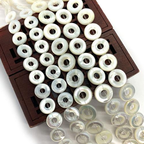 Seashell Beads, Natural Seashell, Donut, DIY white [