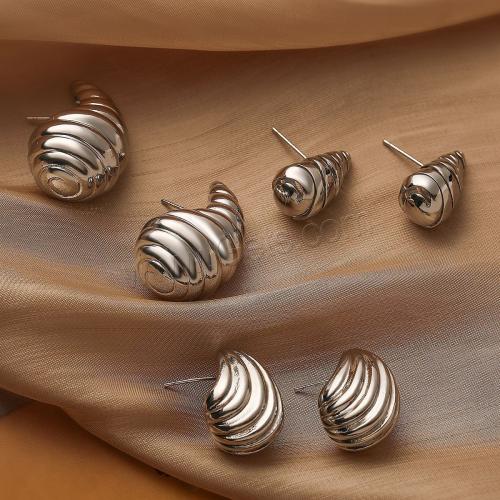 Brass Stud Earring, plated & for woman 