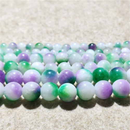 Single Gemstone Beads, Jade Quartzite, Round, fashion jewelry & DIY mixed colors Approx 38-40 cm 