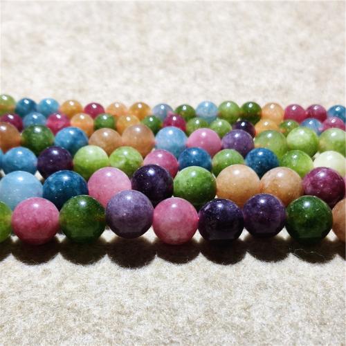 Single Gemstone Beads, Jade Quartzite, Round, fashion jewelry & DIY mixed colors Approx 38-40 cm 