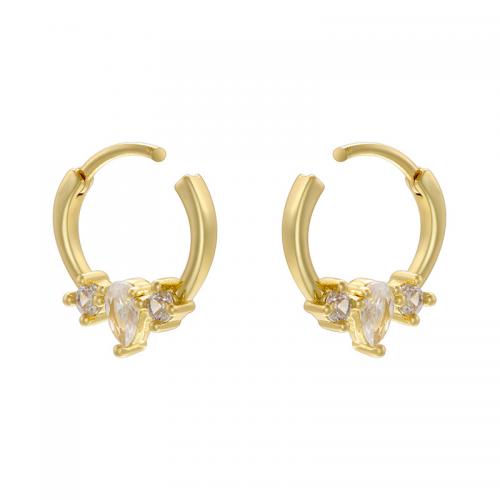 Boucles d'oreilles en laiton zircon cubique pavent, Placage, bijoux de mode & styles différents pour le choix & pavé de micro zircon & pour femme, plus de couleurs à choisir, Vendu par paire[