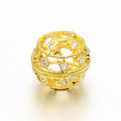 Brass Spacer Beads, gold color plated, DIY & micro pave cubic zirconia Approx 2mm [