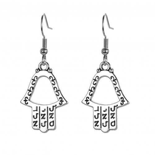 Zinc Alloy Drop Earring, silver color plated, for woman & hollow 