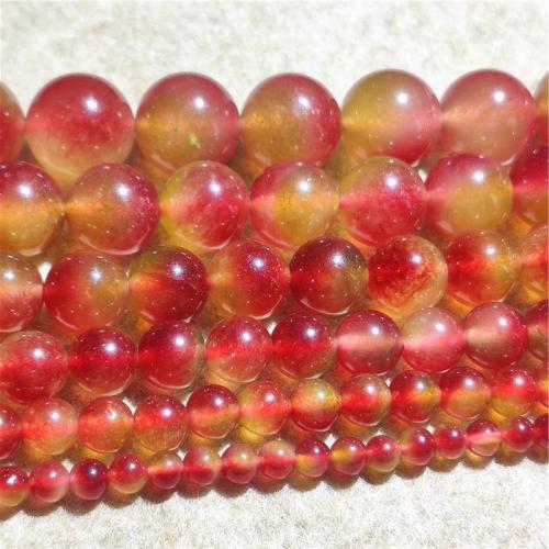 Single Gemstone Beads, Chalcedony, Round, DIY mixed colors Approx 38-40 cm 