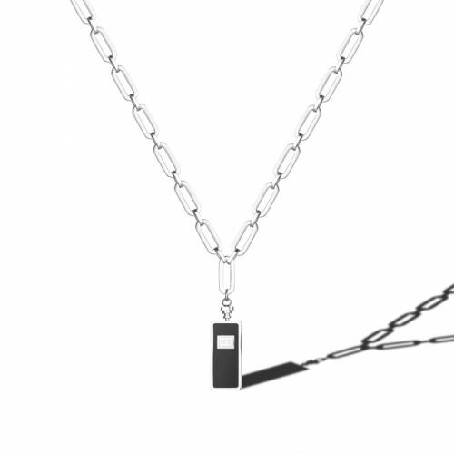 Collier de bijoux de titane, Acier inoxydable 316, avec 5cm chaînes de rallonge, rectangle, poli, bijoux de mode & pour femme, noire, protéger l'environnement, sans nickel, plomb et cadmium Environ 40 cm, Vendu par PC