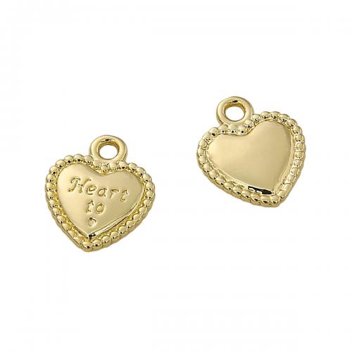 Brass Heart Pendants, 14K gold-filled, DIY 