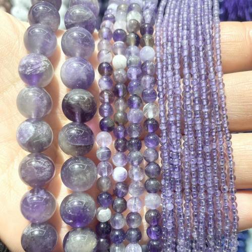 Natural Amethyst Beads, Round, DIY purple Approx 38 cm 