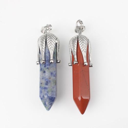 Gemstone Zinc Alloy Pendants, with Zinc Alloy, DIY 