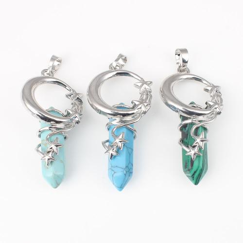 Gemstone Zinc Alloy Pendants, with Zinc Alloy, DIY 