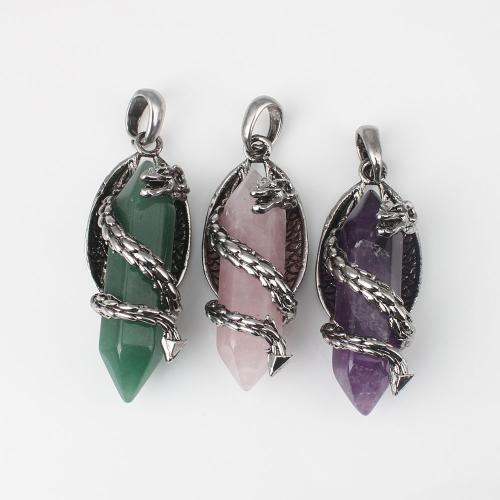 Gemstone Zinc Alloy Pendants, with Zinc Alloy, DIY 