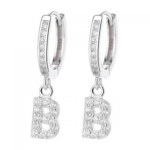 Silver Earring Zircon pavent Sterling, argent sterling 925, Placage, pavé de micro zircon & pour femme, plus de couleurs à choisir Vendu par paire