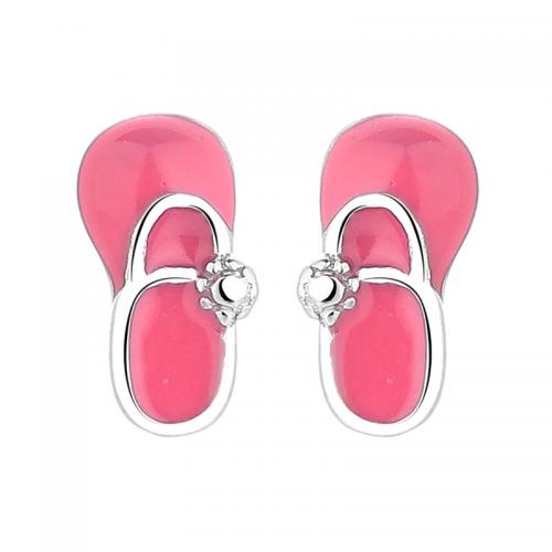 Sterling Silver Stud Earring, 925 Sterling Silver, Slipper, plated, for woman & epoxy gel 