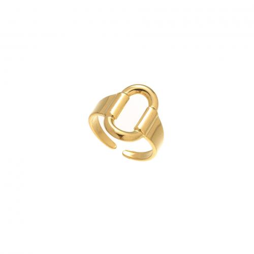 Titan Stahl Fingerring, Titanstahl, Modeschmuck & für Frau, goldfarben, diameter 17mm, verkauft von PC[