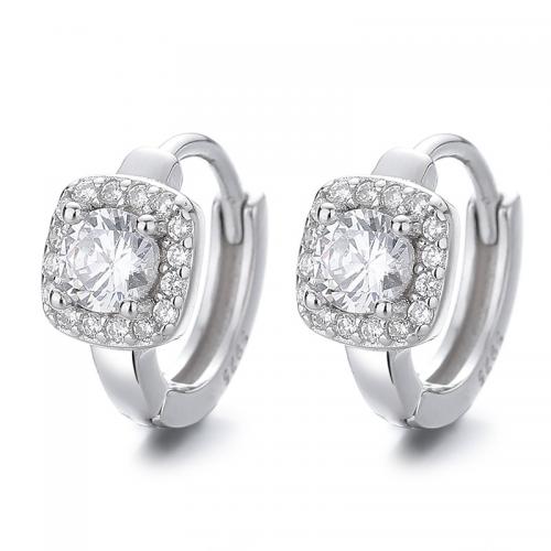 Silver Earring Zircon pavent Sterling, argent sterling 925, Placage, styles différents pour le choix & pavé de micro zircon & pour femme, plus de couleurs à choisir Vendu par paire