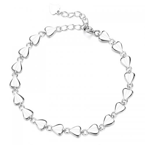 Sterling Silber Armbänder, 925 Sterling Silber, mit Verlängerungskettchen von 3CM, plattiert, für Frau, keine, Länge:ca. 15 cm, verkauft von PC