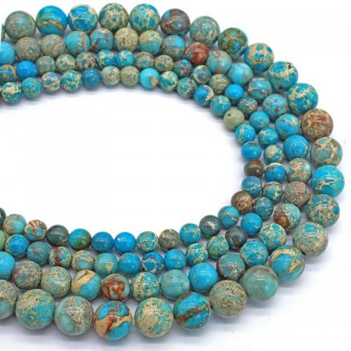 Impression Jasper Bead, Round, polished, DIY skyblue Approx 38 cm [