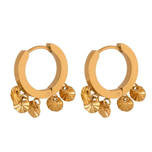 Boucles d'oreilles en acier titane, Placage, pour femme, doré Vendu par paire