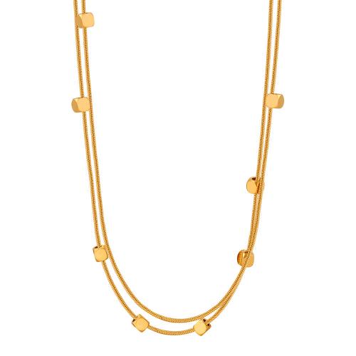 Collier de bijoux de titane, Acier titane, Placage, pour femme, doré, Vendu par PC