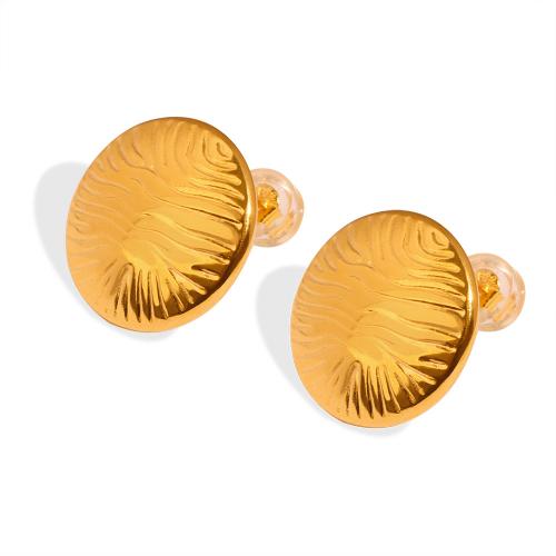 Boucles d'oreilles en acier titane, Placage, pour femme, doré, Vendu par paire