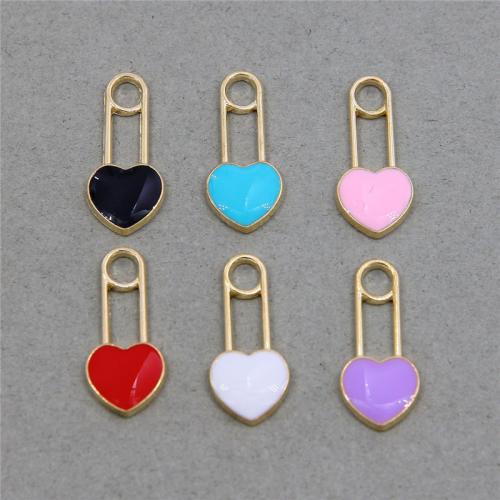 Zinc Alloy Enamel Pendants, Heart, plated, fashion jewelry & DIY Approx [