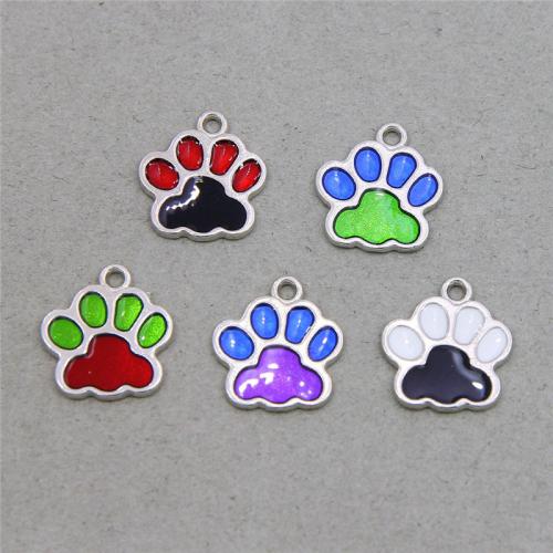 Zinc Alloy Enamel Pendants, Claw, platinum color plated, fashion jewelry & DIY Approx [