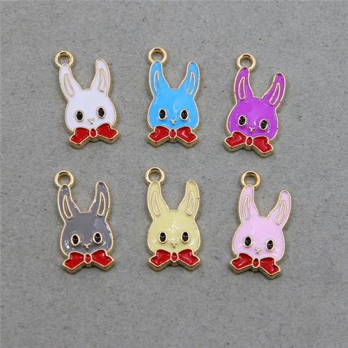 Zinc Alloy Enamel Pendants, Rabbit, KC gold color plated, fashion jewelry & DIY Approx [