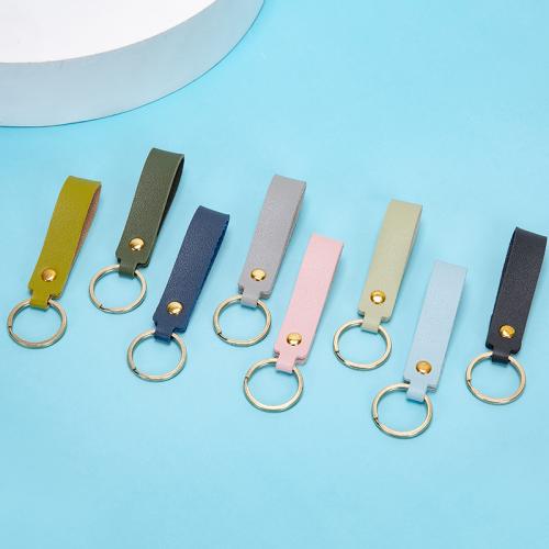 PU Leather Key Chain, with Iron, fashion jewelry & DIY 