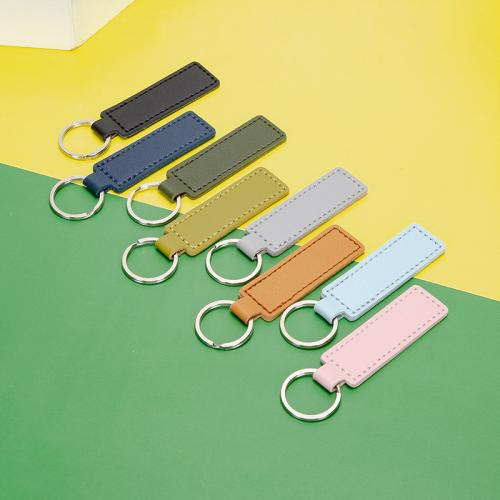 PU Leather Key Chain, with Iron, fashion jewelry & Unisex 