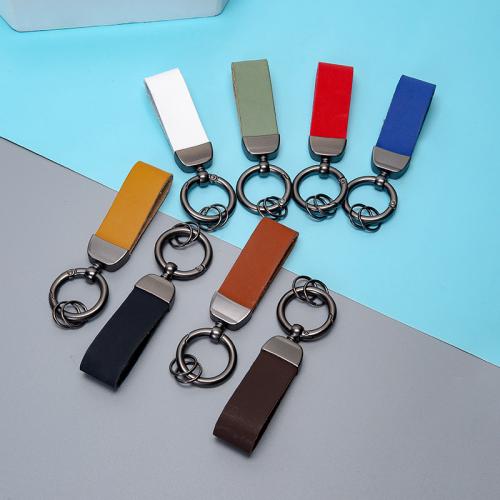 PU Leather Key Chain, with Iron, fashion jewelry & Unisex 