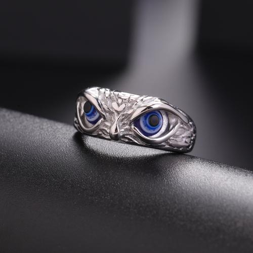 Titan Stahl Fingerring, Titanstahl, silberfarben plattiert, unisex & verschiedene Größen vorhanden & Emaille, keine, verkauft von PC[