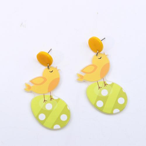 Acrylic Drop Earring, printing, fashion jewelry & for woman 