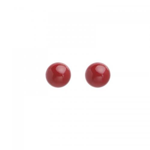 Zinc Alloy Stud Earring, with Resin, Round, plated, fashion jewelry & for woman 