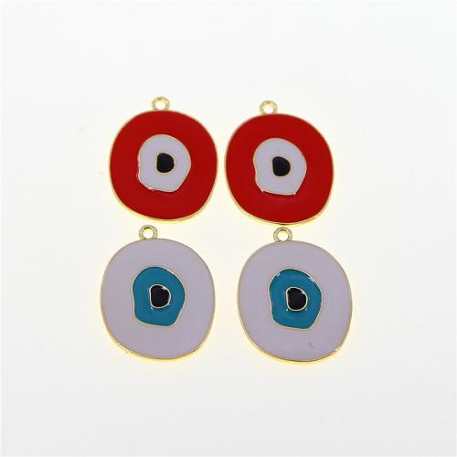 Zinc Alloy Evil Eye Pendant, KC gold color plated, fashion jewelry & DIY & enamel Approx [