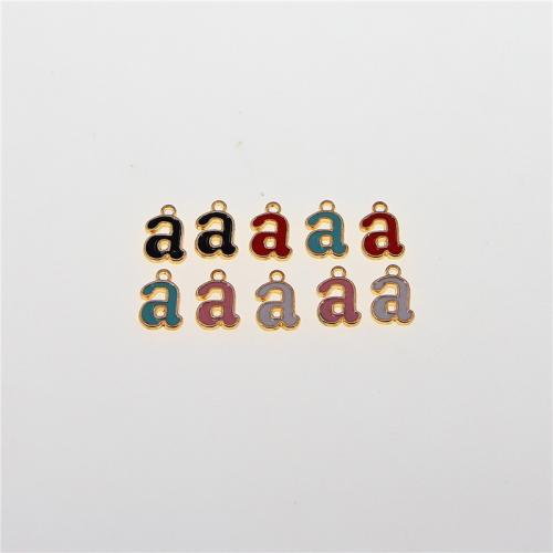 Zinc Alloy Enamel Pendants, Alphabet Letter, KC gold color plated, fashion jewelry & DIY Approx 