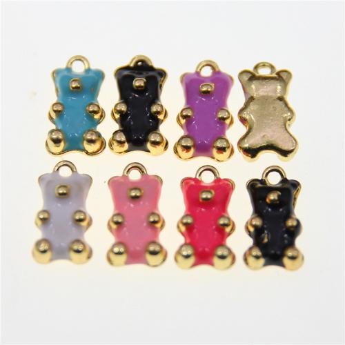 Zinc Alloy Enamel Pendants, Bear, KC gold color plated, fashion jewelry & DIY Approx 