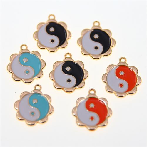 Zinc Alloy Enamel Pendants, Flower, KC gold color plated, fashion jewelry & DIY Approx 