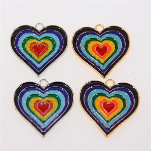 Zinc Alloy Enamel Pendants, Heart, plated, fashion jewelry & DIY Approx 