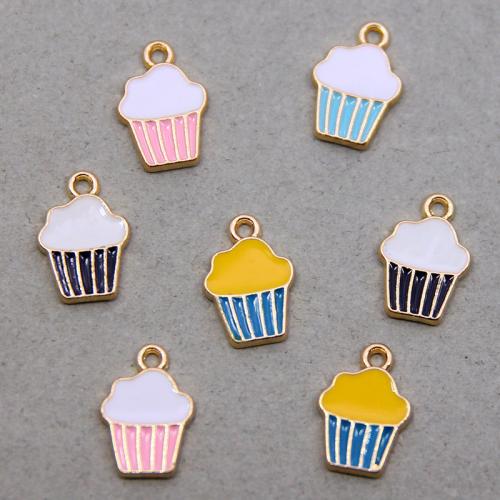 Zinc Alloy Enamel Pendants, Cake, KC gold color plated, fashion jewelry & DIY Approx 