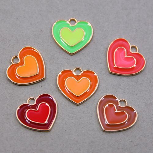 Zinc Alloy Enamel Pendants, Heart, KC gold color plated, fashion jewelry & DIY Approx 