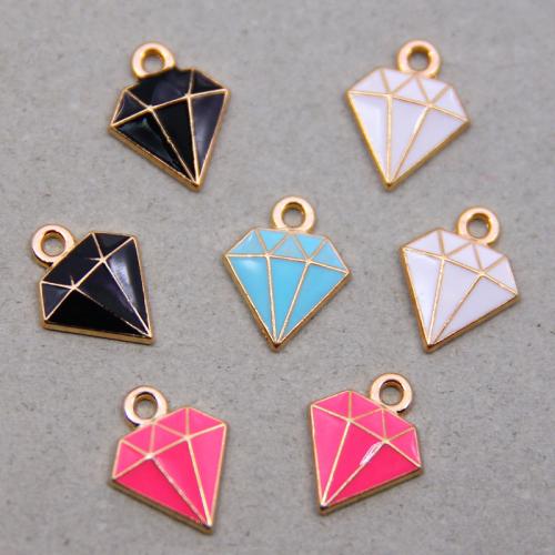 Zinc Alloy Enamel Pendants, Diamond Shape, KC gold color plated, fashion jewelry & DIY Approx 