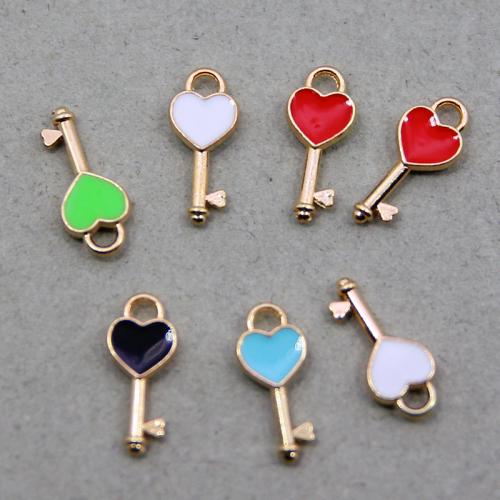 Zinc Alloy Enamel Pendants, Key, KC gold color plated, fashion jewelry & DIY Approx 