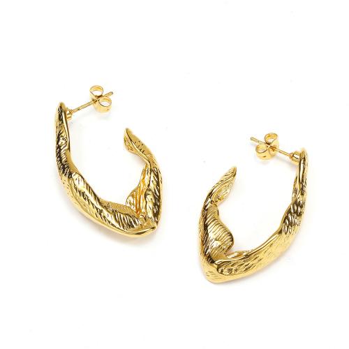 Boucles d'oreilles en acier titane, Plaqué or 18K, bijoux de mode & pour femme, doré Vendu par paire