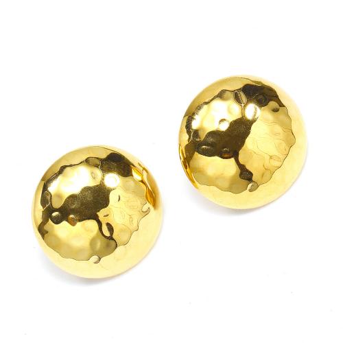 Boucles d'oreilles en acier titane, bijoux de mode & pour femme, doré, 24mm, Vendu par paire