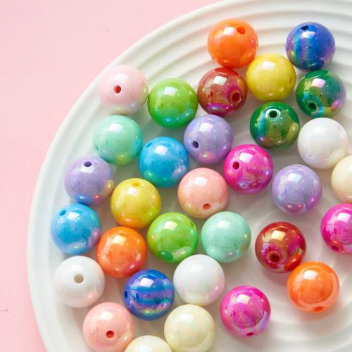 Plating Acrylic Beads, Round, DIY 16mm 