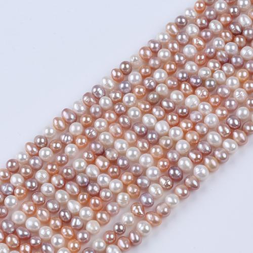 Natural Freshwater Pearl Loose Beads, Slightly Round, DIY Pearl 5-6mm Approx 36 cm [