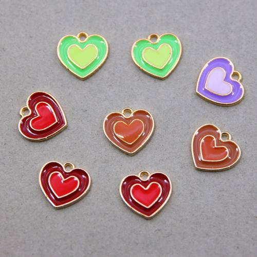 Zinc Alloy Enamel Pendants, Heart, KC gold color plated, fashion jewelry & DIY Approx 