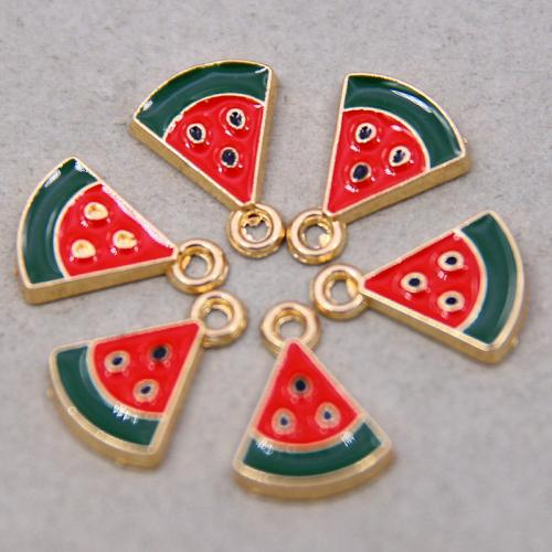 Zinc Alloy Enamel Pendants, Watermelon, KC gold color plated, fashion jewelry & DIY, mixed colors Approx 