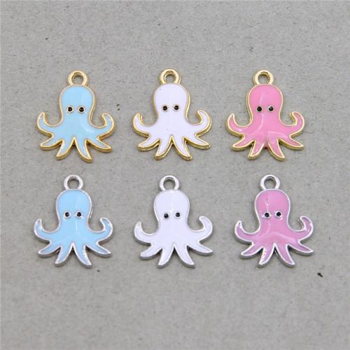 Zinc Alloy Enamel Pendants, Octopus, plated, fashion jewelry & DIY Approx 