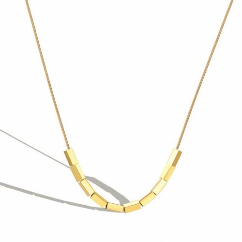 Collier de bijoux de titane, Acier titane, avec 5cm chaînes de rallonge, Placage ionique sous vide, bijoux de mode & pour femme, doré, protéger l'environnement, sans nickel, plomb et cadmium, 2mm Environ 45 cm, Vendu par PC